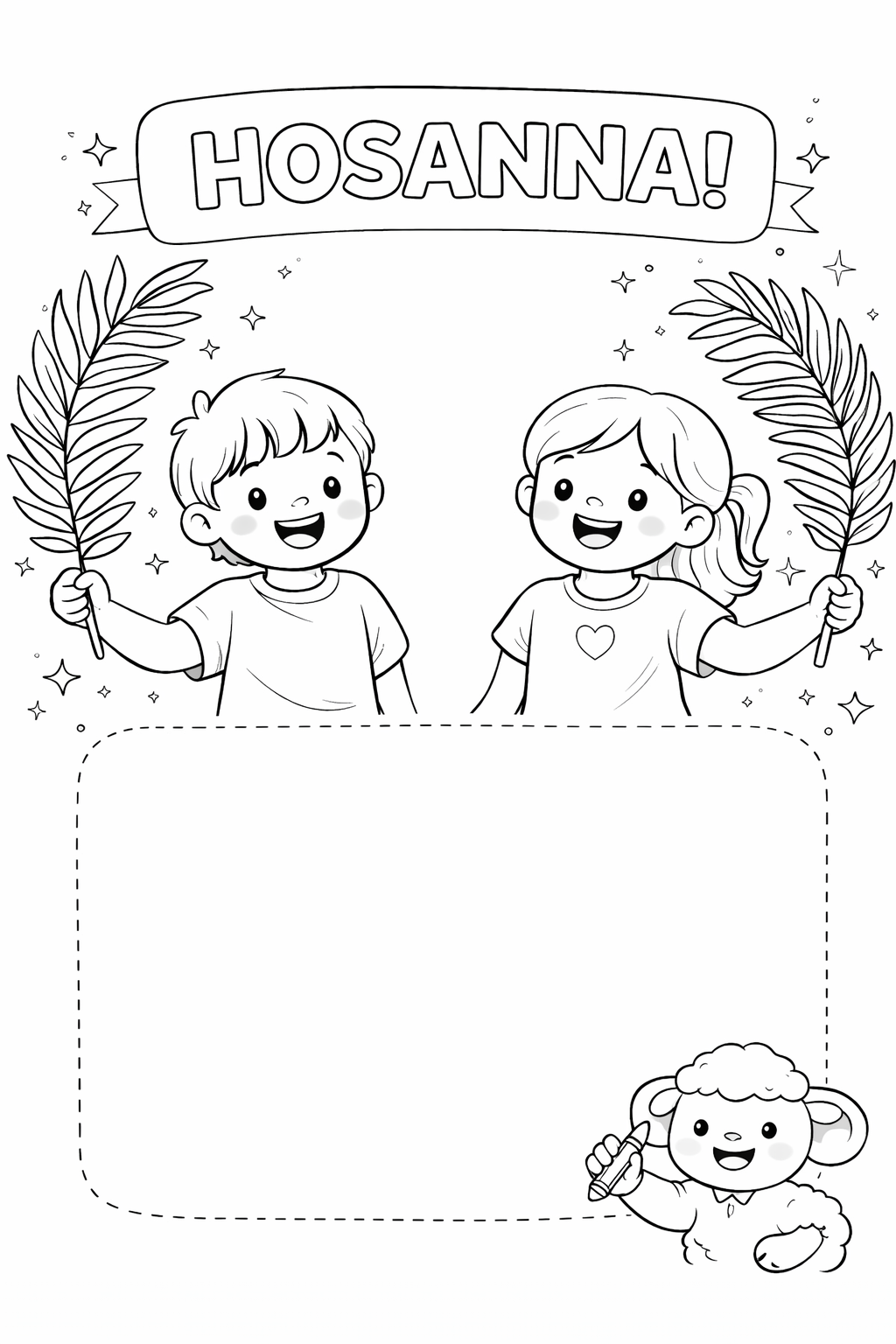 Free Palm Sunday Printable for Kids | Hosanna Coloring Page + Bible Activity (Christian Learning)