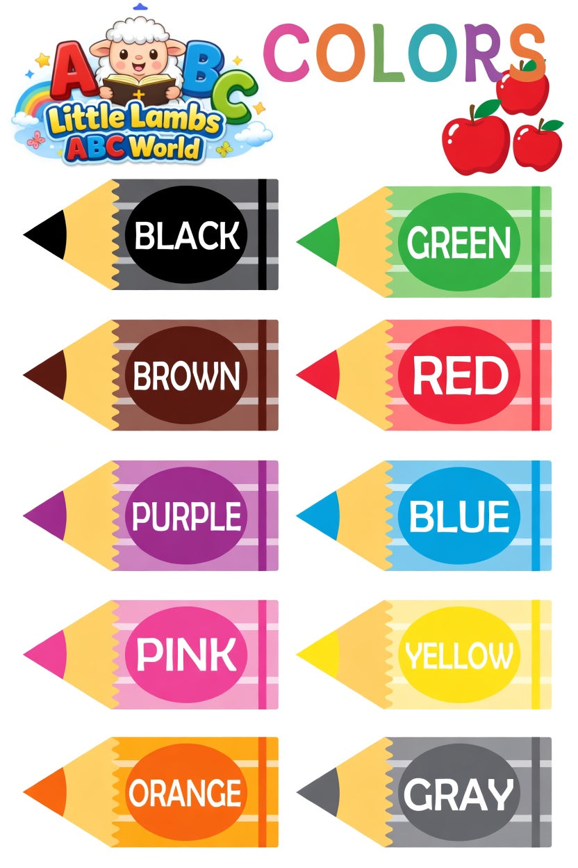 Free Colors Chart Printable for Toddlers | Learn Colors Activity