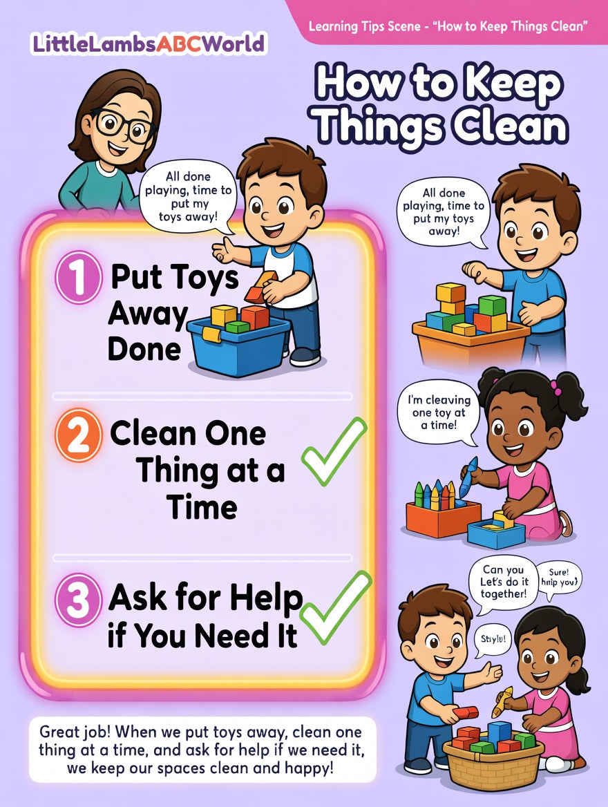 Free Kids Printable – How to Keep Things Clean (Tidy Habits Chart)